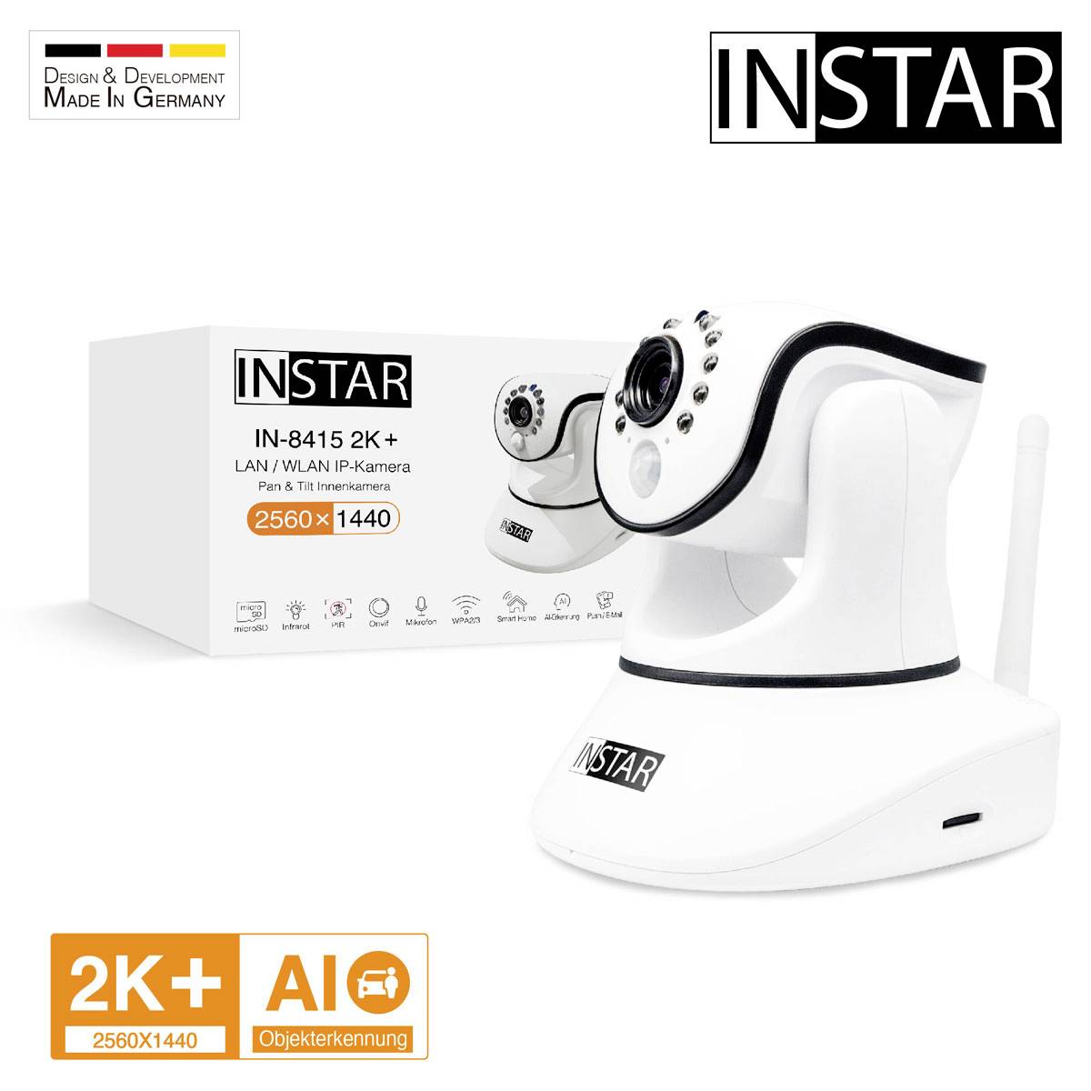 INSTAR IN-8415 2K+ POE/WLAN ws 14084 WLAN IP Überwachungskamera 2560 x 1440 Pixel