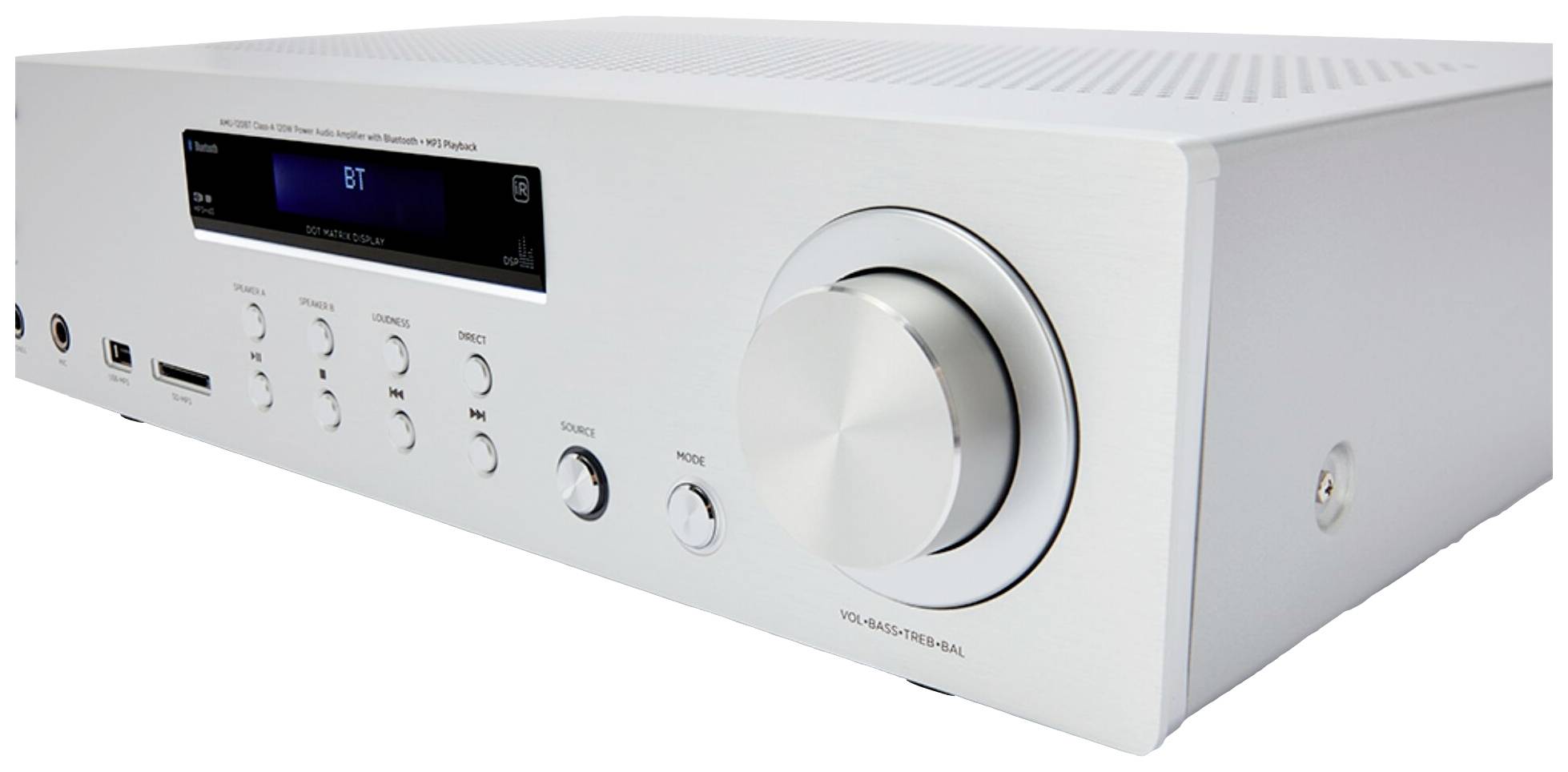 Aiwa AMU-120BTSL Stereo-Verstärker 2 x 60W Silber Bluetooth®