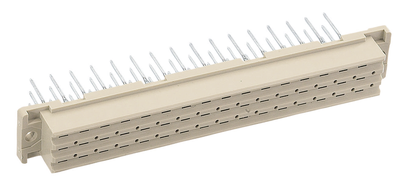 Ein 40-poliger DIN-Steckverbinder in beige mit Metallpins, häufig für elektronische Verbindungen in Geräten und Schaltungen verwendet.