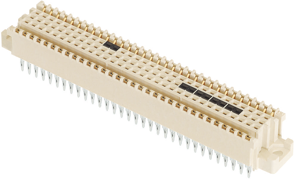 Ein Steckverbinder in Weiß mit mehreren Kontaktstiften. Geeignet für elektronische Geräte zur Verbindung von Leiterplatten.