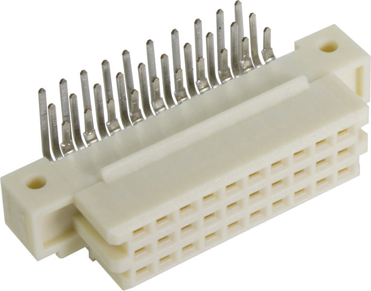 Kunststoff- und Metallstecker mit mehreren Pins, verwendet in elektronischen Geräten zur Verbindung von Strom- und Datenleitungen.