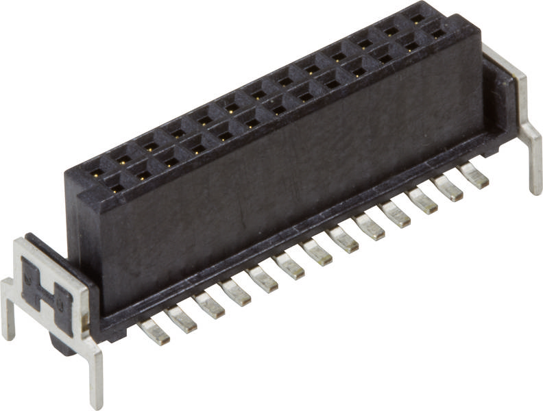 Schwarzer elektronischer Stecker mit mehreren Anschlusspins, typischerweise für elektronische Geräte verwendet.