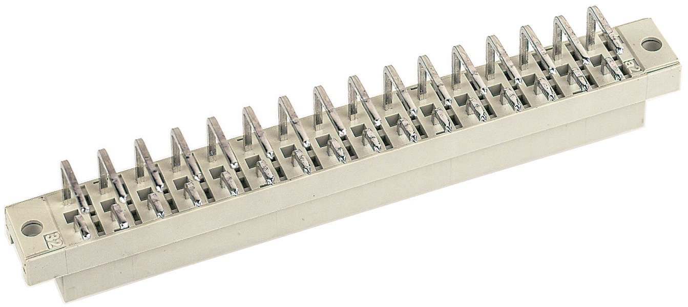 Ein metallener Anschlussschienenblock mit mehreren parallel angeordneten Klemmen für elektrische Verbindungen.
