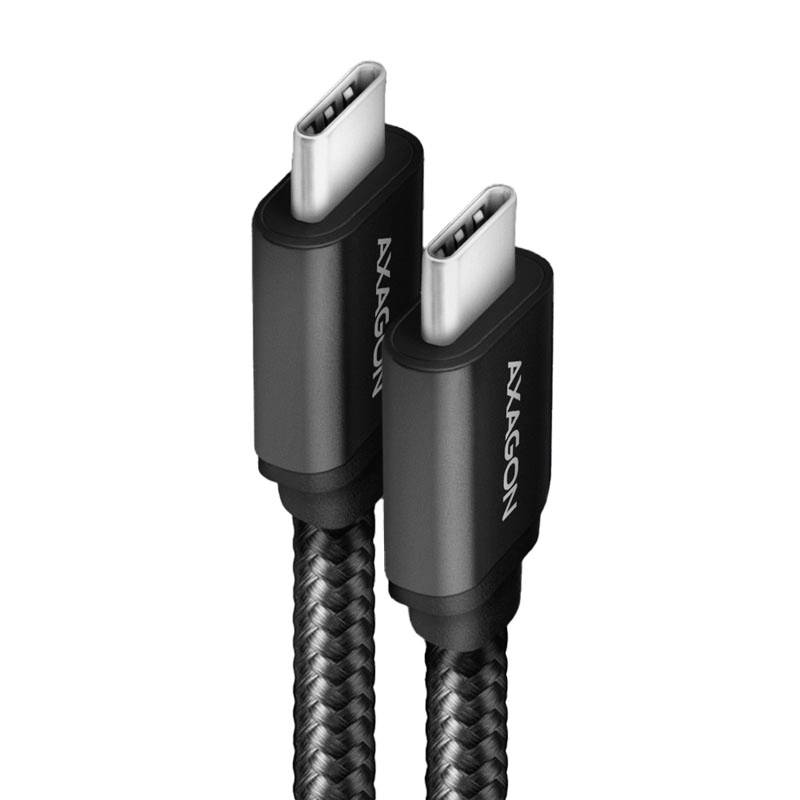 Zwei schwarze USB-C-Kabel mit geflochtener Ummantelung.