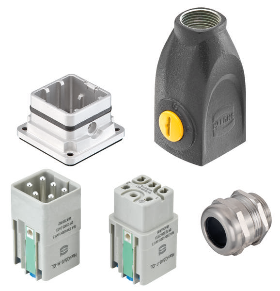 HARTING 10220030003 Steckverbinder-Set Gesamtpolzahl: 5 + PE 1 St.