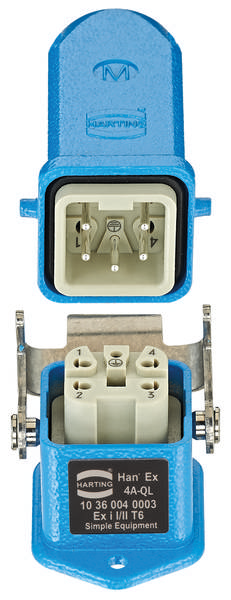 HARTING 10361040001 Steckverbinder-Set Gesamtpolzahl: 4 + PE 1 St.