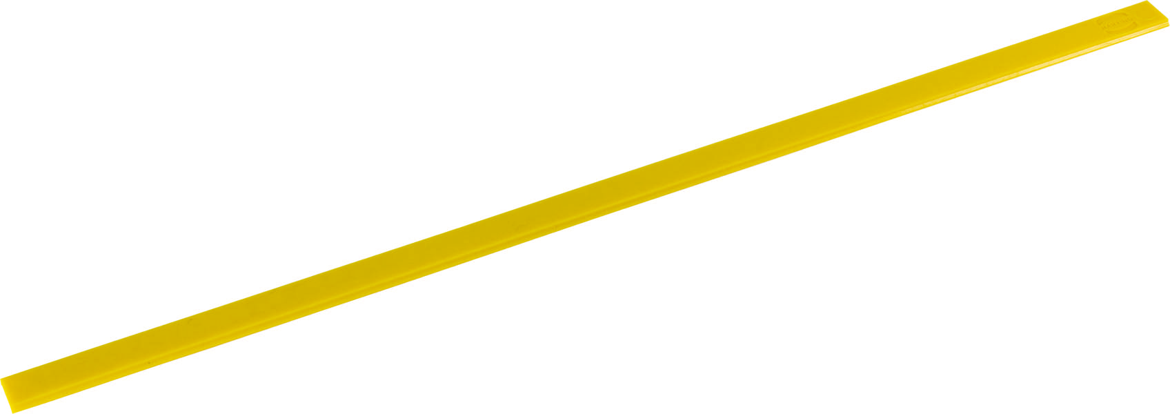 Ein einfacher, gelber Kunststoffstab diagonal im Bild.