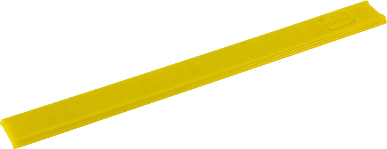 Gelbes Lineal, 30 cm lang, aus Kunststoff, liegt auf einer neutralen Oberfläche.