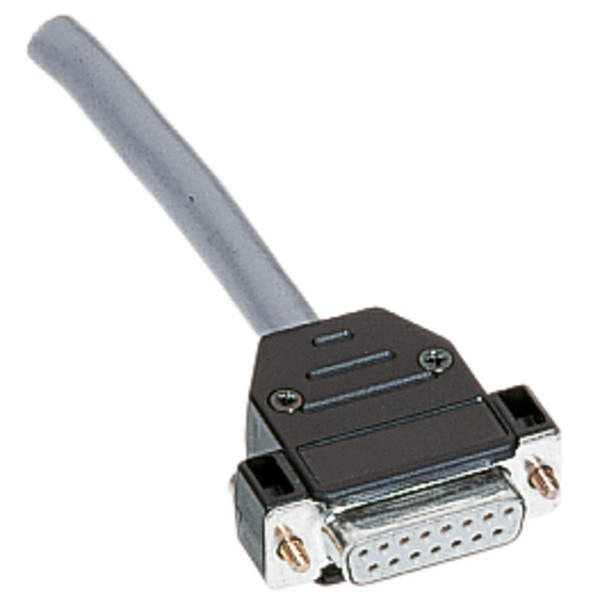 Ein VGA-Stecker mit grauem Kabel, der typischerweise für Videoverbindungen genutzt wird.