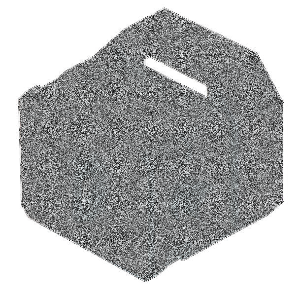 Ein quadratisches, schwarzes elektronisches Bauteil mit einem Knopf und einer Lasche, möglicherweise ein Schalter oder Sensor.