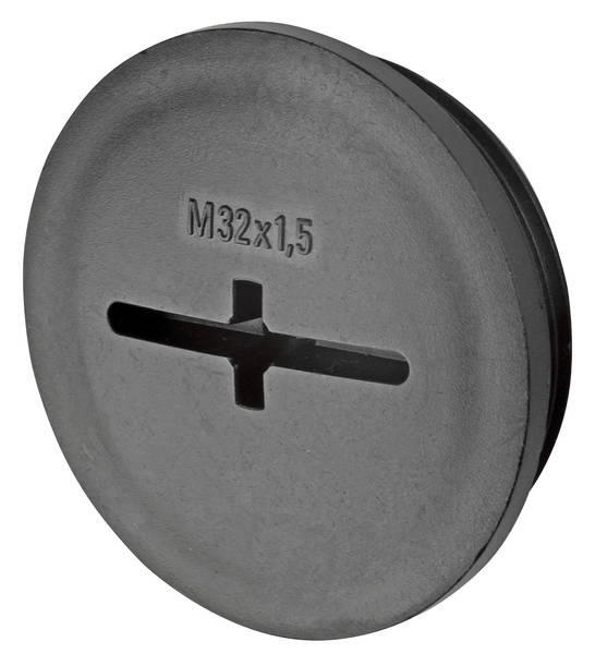 Runder Verschlussdeckel aus Kunststoff mit der Beschriftung 'M32x1,5'.