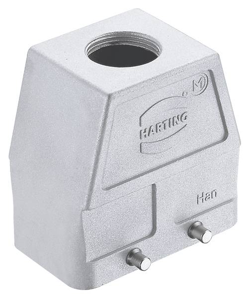 Ein graues, rechteckiges Gehäuse mit dem Logo und der Aufschrift 'Harting' auf der Vorderseite. Oben befindet sich eine Öffnung.