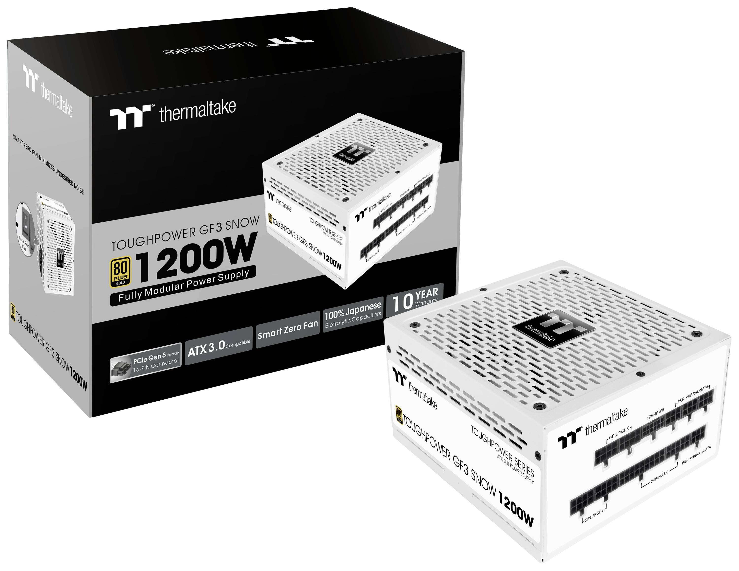 Thermaltake Toughpower GF A3 Snow 1200W PC Netzteil 1200W ATX 3.0, PCIe Gen 5.0 80PLUS® Gold