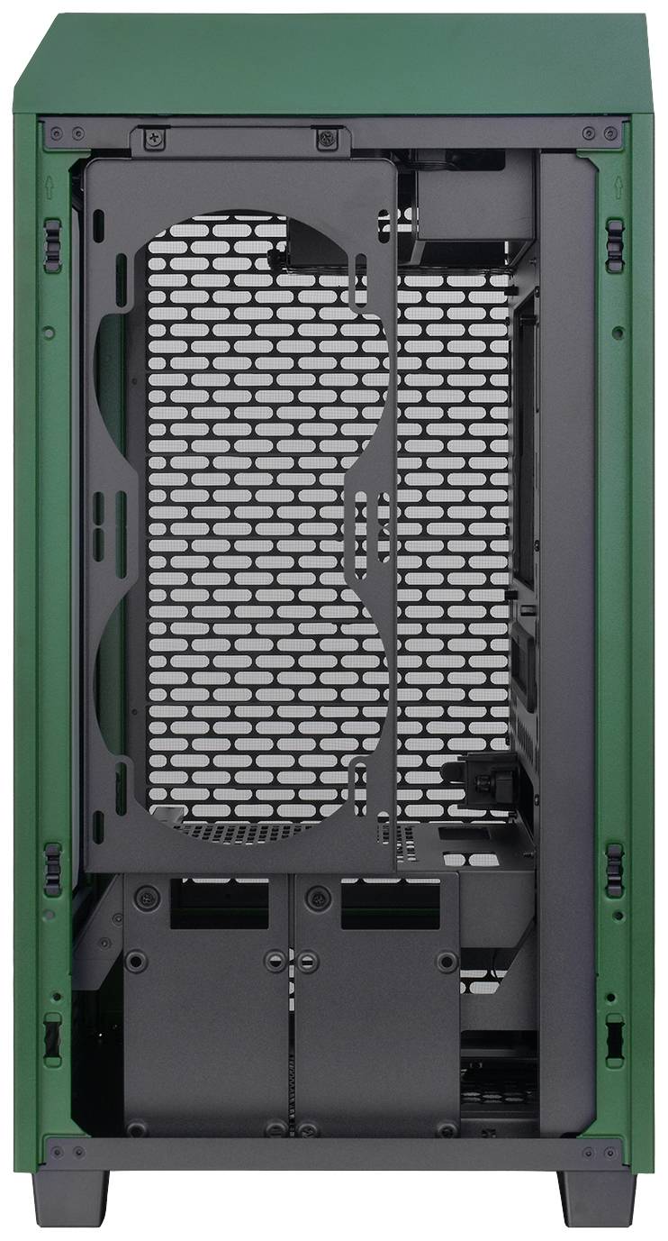 Thermaltake The Tower 200 Mini-Tower PC-Gehäuse Racing-Grün 2 vorinstallierte Lüfter, Seitenfenste