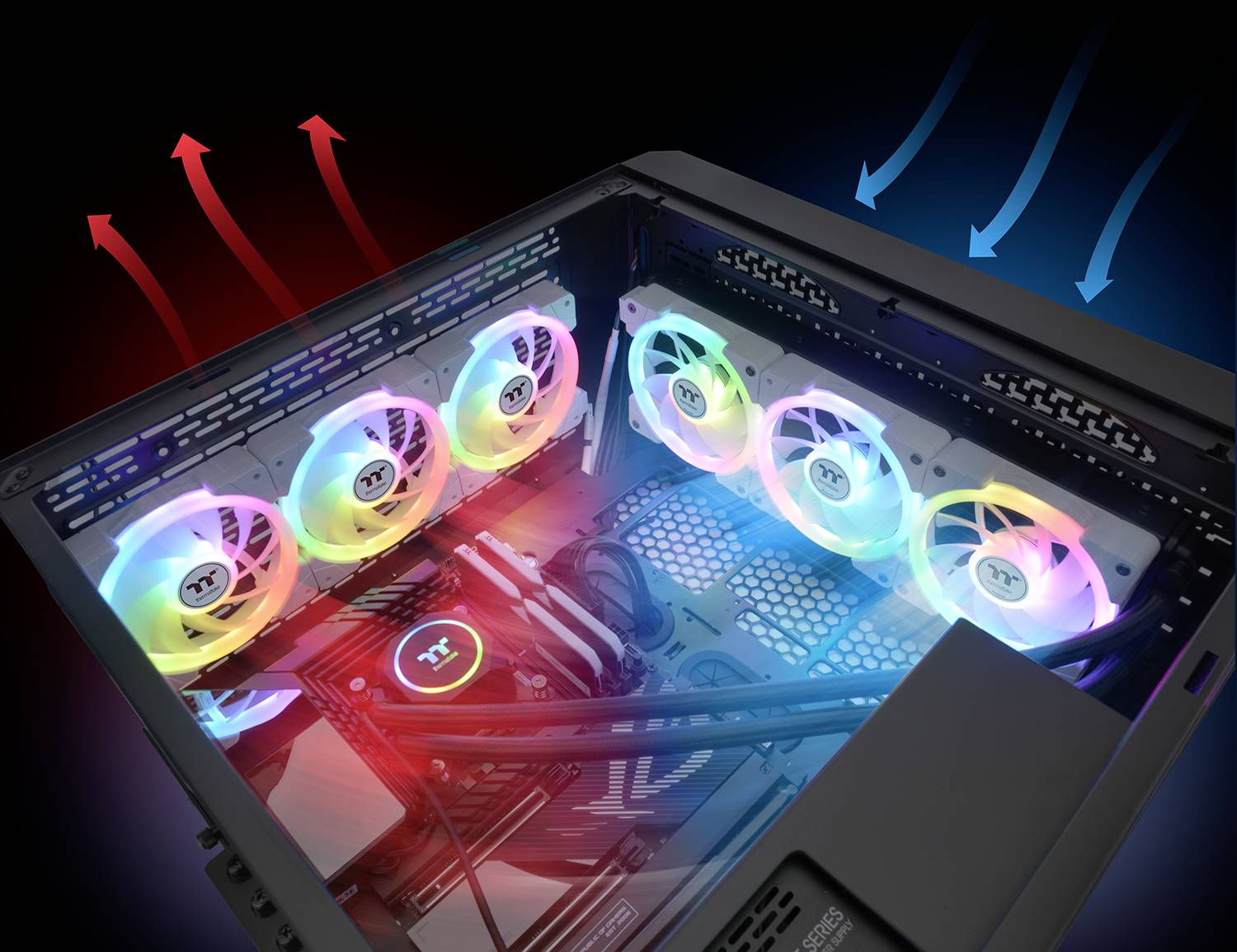 Thermaltake CL-F169-PL12SW-A PC-Gehäuse-Lüfter Weiß (B x H x T) 120 x 120 x 25mm inkl. LED-Beleuchtung