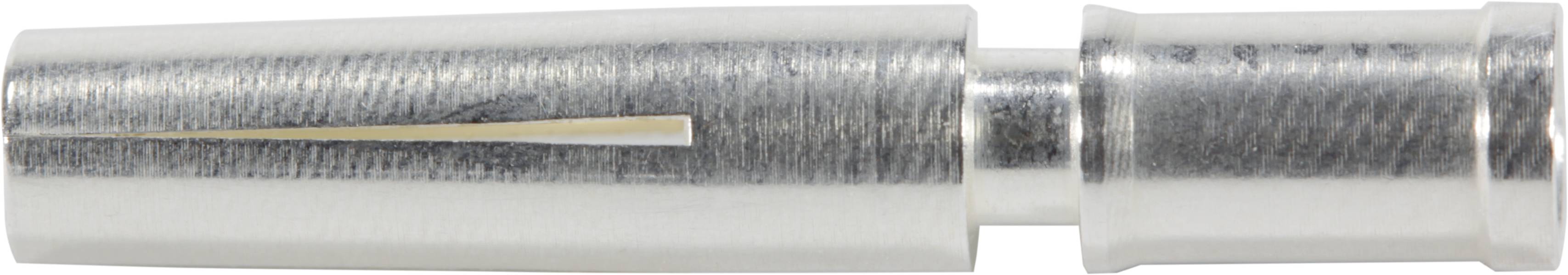 Ein silberner Mundstückadapter für ein Saxophon, hauptsächlich aus Metall, mit einem langen Schlitz zur Aufnahme eines Blättchens.