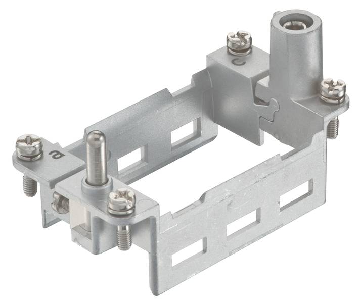 Metallrahmenhalterung mit Schrauben, geeignet zur Befestigung elektronischer Komponenten in mechanischen Anwendungen.