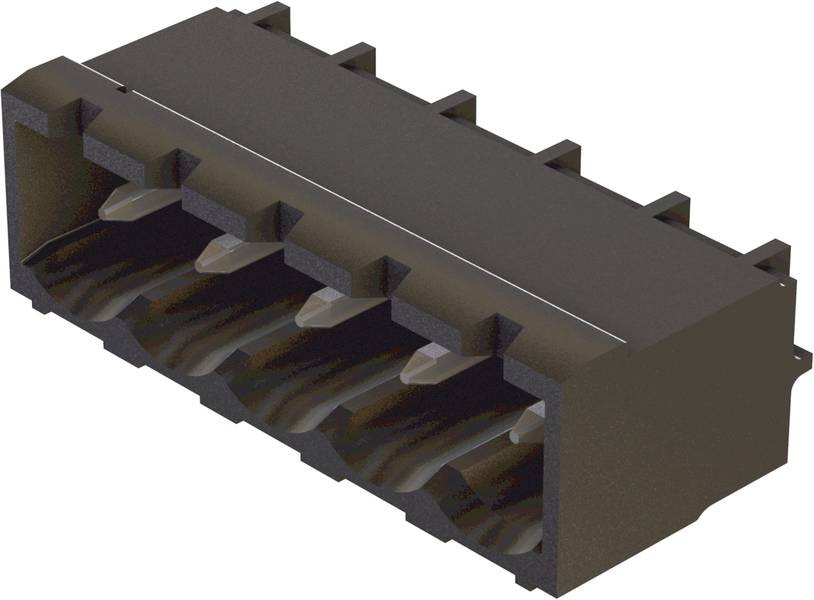 Schwarzer Steckverbinder mit mehreren Pins in zwei Reihen, geeignet für elektronische Geräte. Hauptkomponente in technischen Anwendungen.