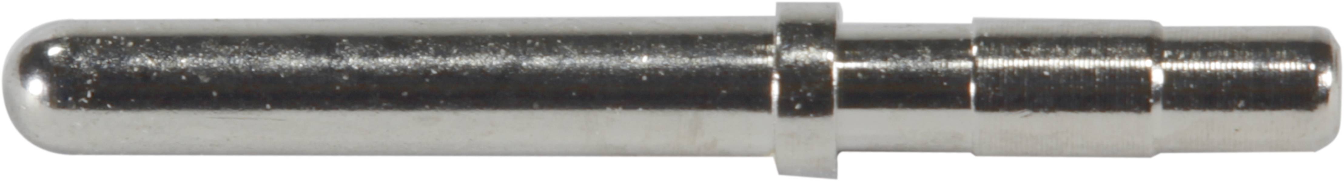 Metallstift mit glatter, glänzender Oberfläche und ringförmig erhöhter Mitte, horizontal liegend.
