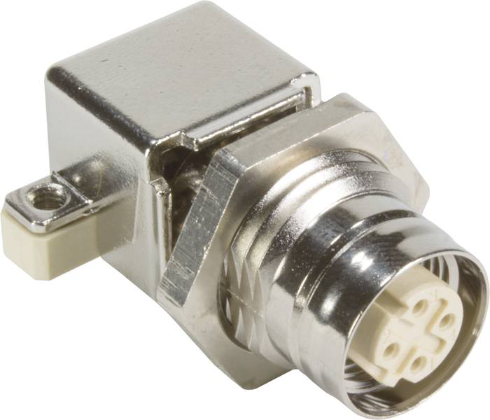Ein metallischer Steckverbinder mit mehreren Pins, geeignet für industrielle oder technische Anwendungen.