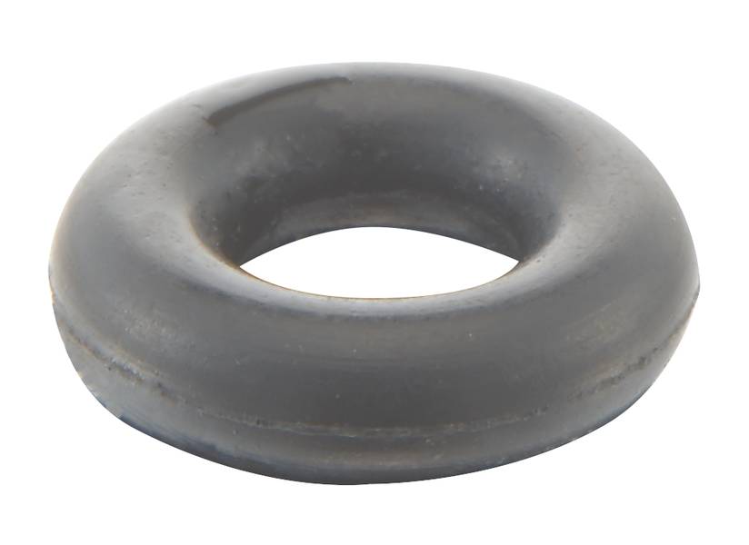 Ein schwarzer O-Ring aus Gummi, der als Dichtung in technischen Anwendungen verwendet wird.