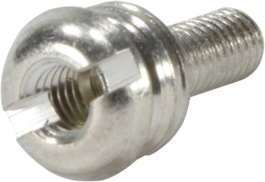 Metallschraube mit rundem Kopf und Schlitz, geeignet für Verbindungselemente in mechanischen Anwendungen.