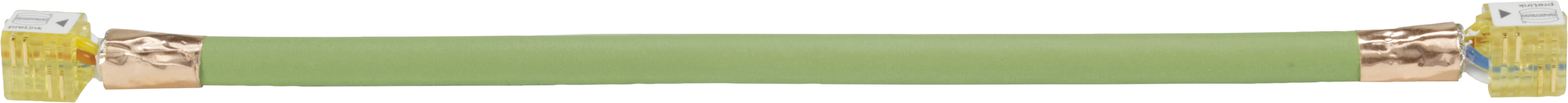 Ein grüner Farbstift mit goldenen Details an den Enden liegt horizontal.