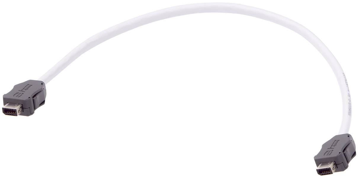 Weißes Kabel mit zwei Mini-HDMI-Steckern.