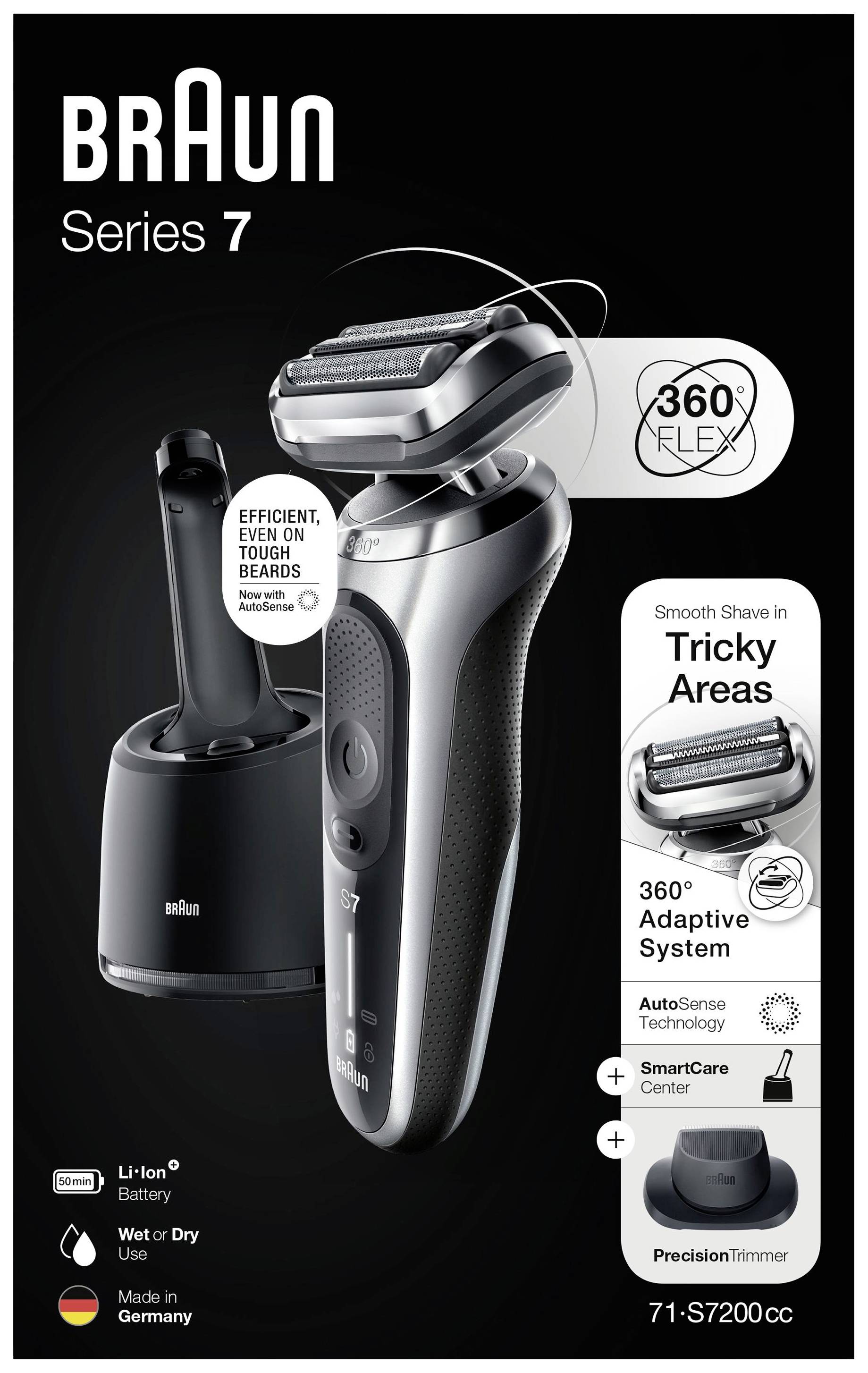 Braun Series 7 - 71-S7200cc 143363 Folienrasierer Silber