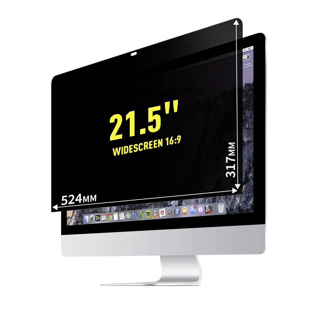 Monitor mit 21,5 Zoll Bildschirmdiagonale und einem 16:9 Seitenverhältnis. Maße: 524 mm Breite, 317 mm Höhe.