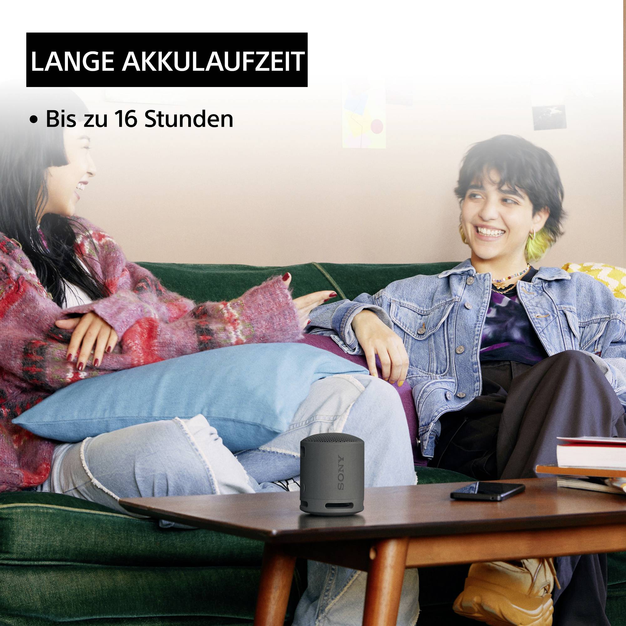 Sony SRSXB100B.CE7 Bluetooth® Lautsprecher Freisprechfunktion, spritzwassergeschützt Schwarz