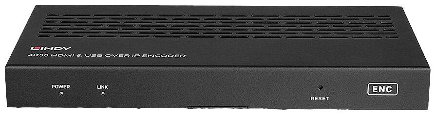 LINDY 4K30 HDMI & USB over IP Extender - Encoder HDMI®, USB-B, Audio-Line-in, Infrarot HDMI Extender 100 m