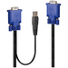 LINDY KVM Adapter [1x VGA - 1x VGA, USB-A] 1.00 m Schwarz, Blau