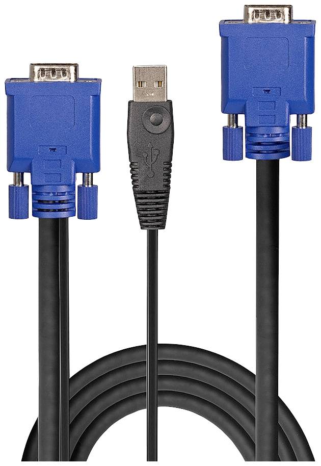 LINDY KVM Adapter [1x VGA - 1x VGA, USB-A] 1.00m Schwarz, Blau