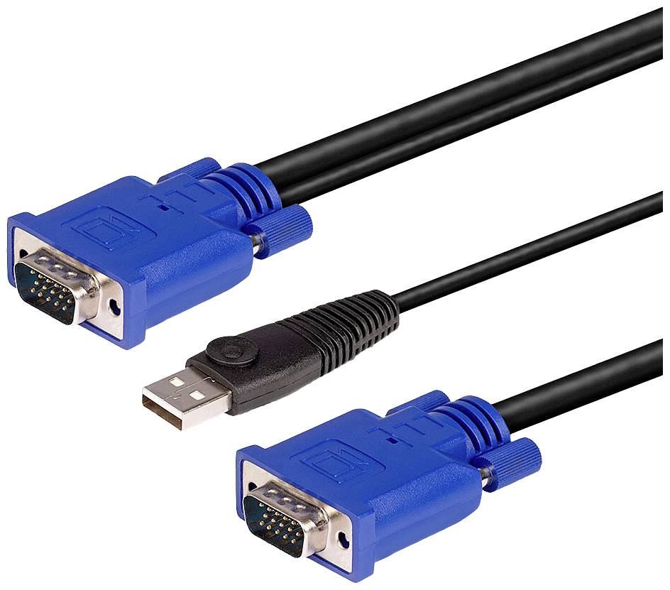 LINDY KVM Adapter [1x VGA - 1x VGA, USB-A] 1.00m Schwarz, Blau