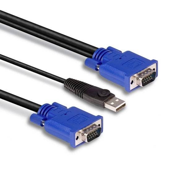 LINDY KVM Adapter [1x VGA - 1x VGA, USB-A] 2.00 m Schwarz, Blau