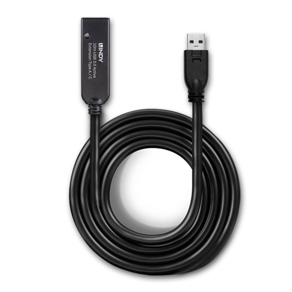 USB-Verlängerungskabel 5m mit einem männlichen USB-Anschluss. Geeignet für die Verbindung von Geräten über größere Entfernungen.