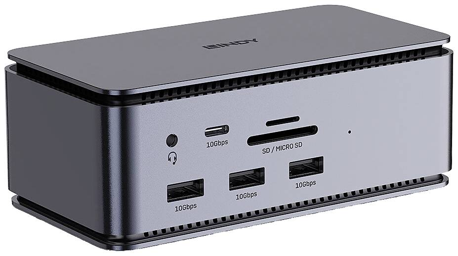 LINDY USB-C® Dockingstation DST-Pro USB4 Passend für Marke Dockingstations: Universal integrierter Kartenleser, USB-C® Power