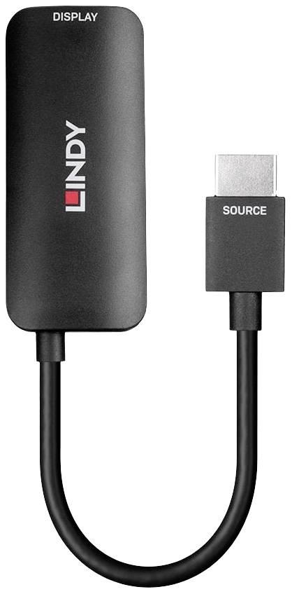LINDY 38329 HDMI Adapter [1x HDMI® - 1x DisplayPort, Micro USB] Schwarz 0.157m