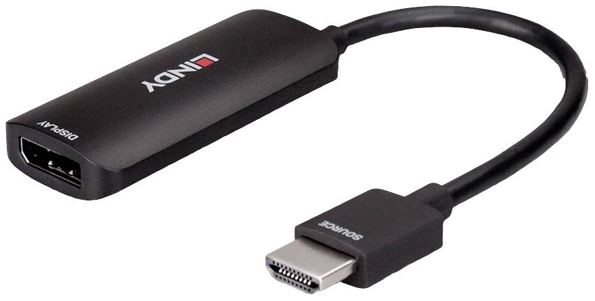 LINDY 38329 HDMI Adapter [1x HDMI® - 1x DisplayPort, Micro USB] Schwarz 0.157m