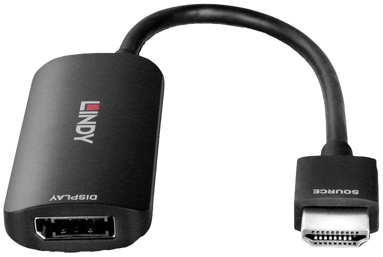 LINDY 38329 HDMI Adapter [1x HDMI® - 1x DisplayPort, Micro USB] Schwarz 0.157m