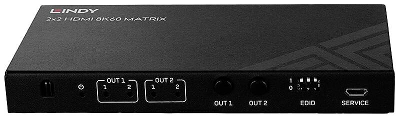 Lindy 38313, AV-Matrix-Umschalter, 7680 x 4320 Pixel, 40 Gbit/s, LPCM, Schwarz, Metall