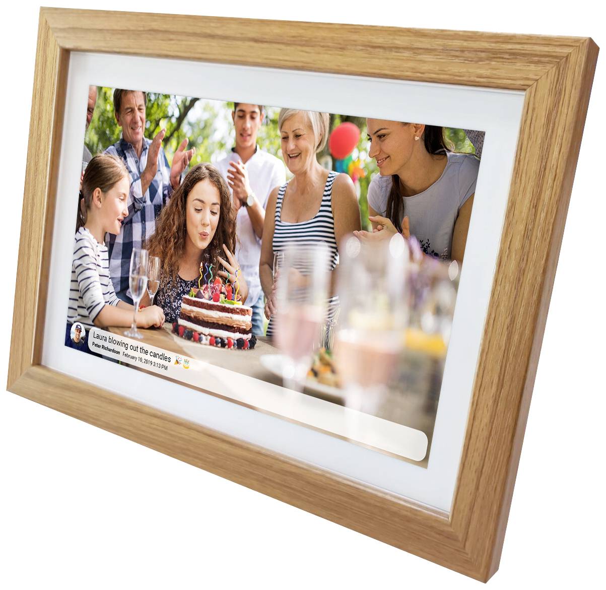 Denver PFF-1042 Lightwood Digitaler WiFi-Bilderrahmen 25.7 cm 10.1 Zoll EEK: C (A - G) 1280 x 800 Pixel 16 GB Holz (hell)