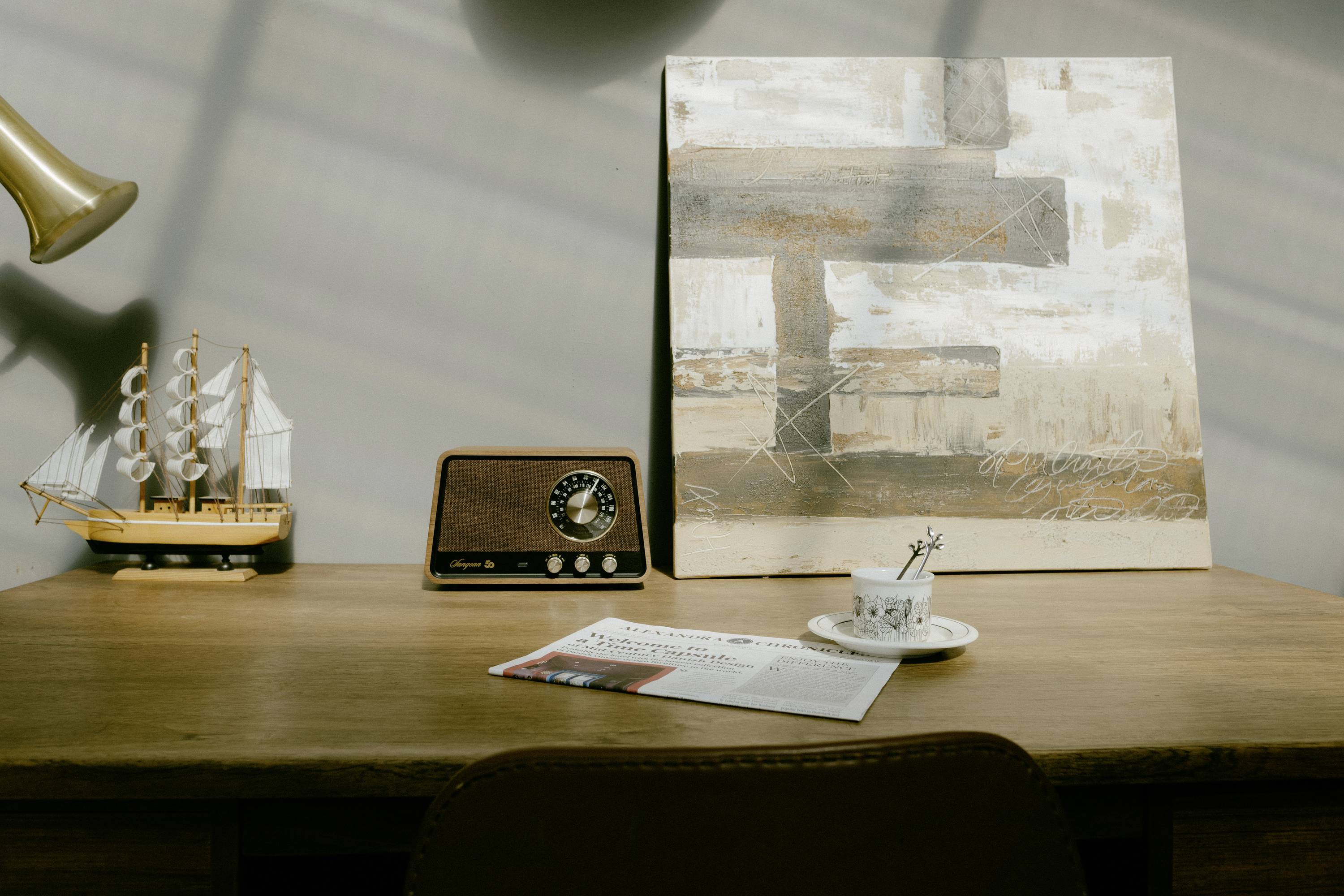 Sangean Premium Wooden Cabinet WR-101 Tischradio AM, FM Bluetooth®, AUX, UKW Walnuss