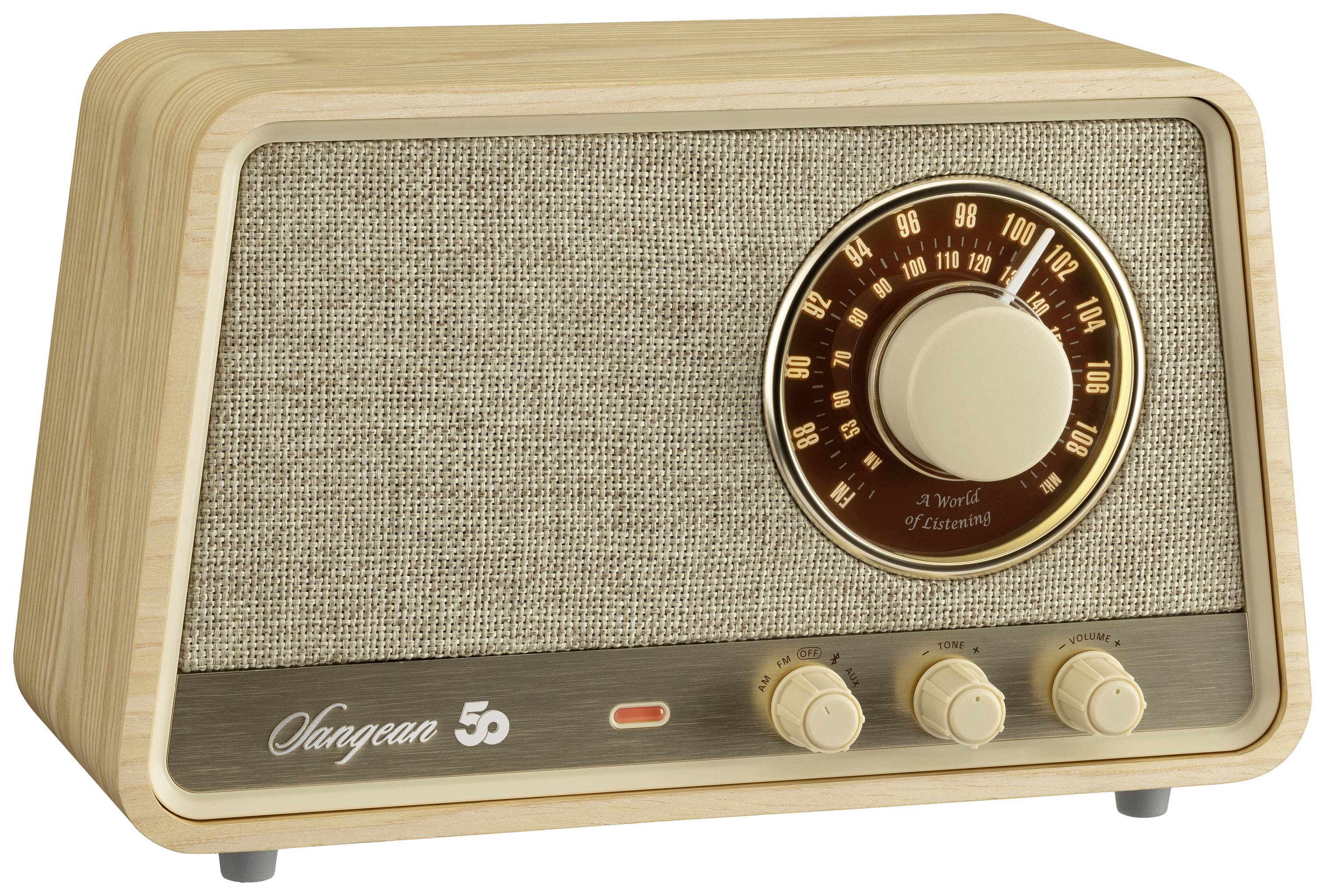 Sangean Premium Wooden Cabinet WR-101 Tischradio AM, FM Bluetooth®, AUX, UKW Holz (hell)