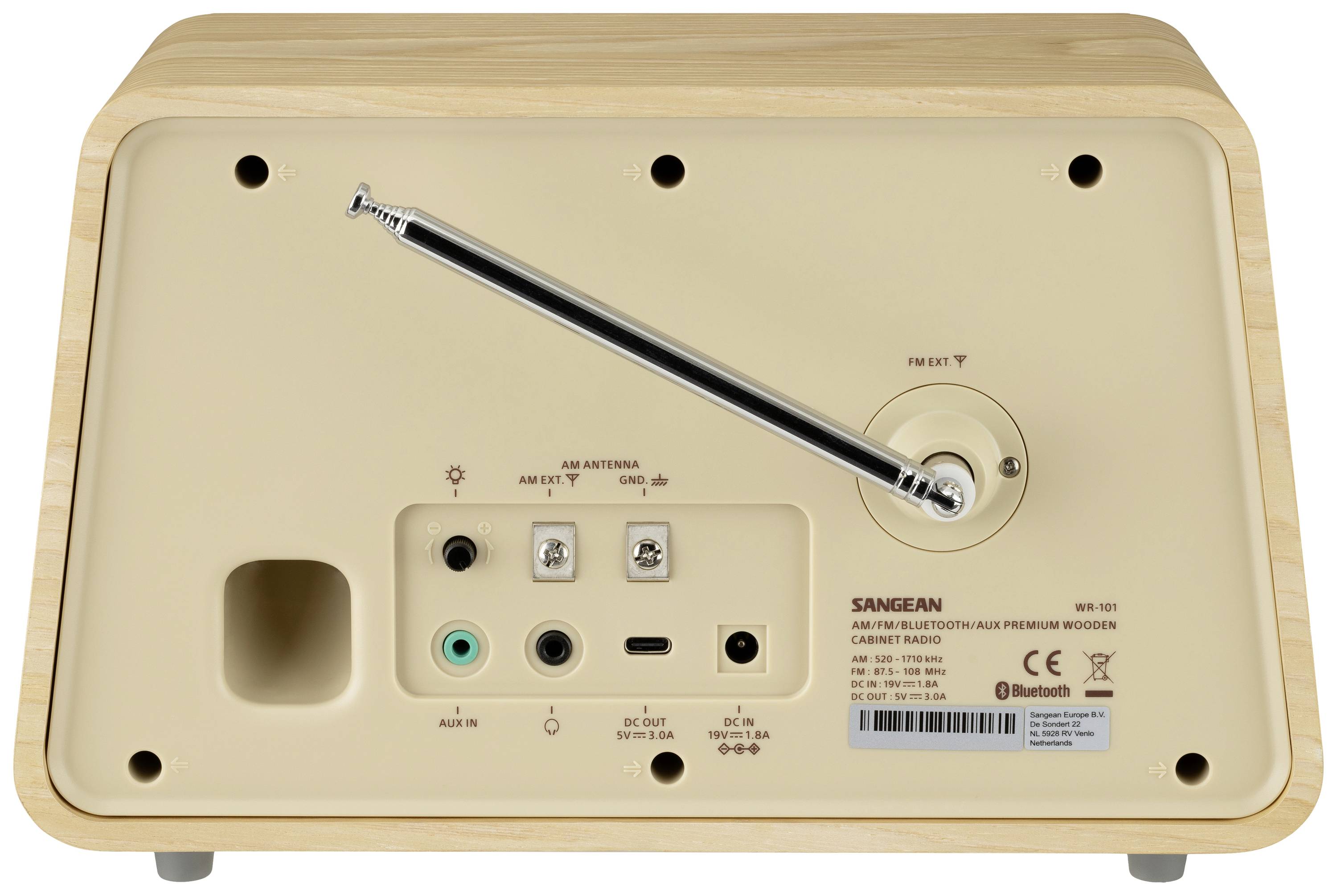 Sangean Premium Wooden Cabinet WR-101 Tischradio AM, FM Bluetooth®, AUX, UKW Holz (hell)