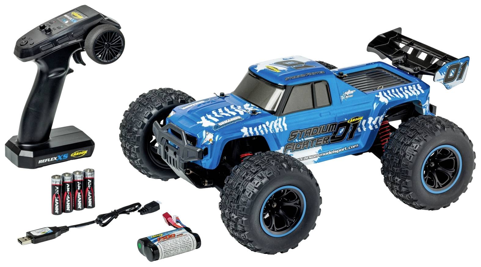 Carson Modellsport XS Stadium Fighter Brushed 1:10 RC Modellauto Elektro Truggy Allradantrieb (4WD) RtR 2,4GHz