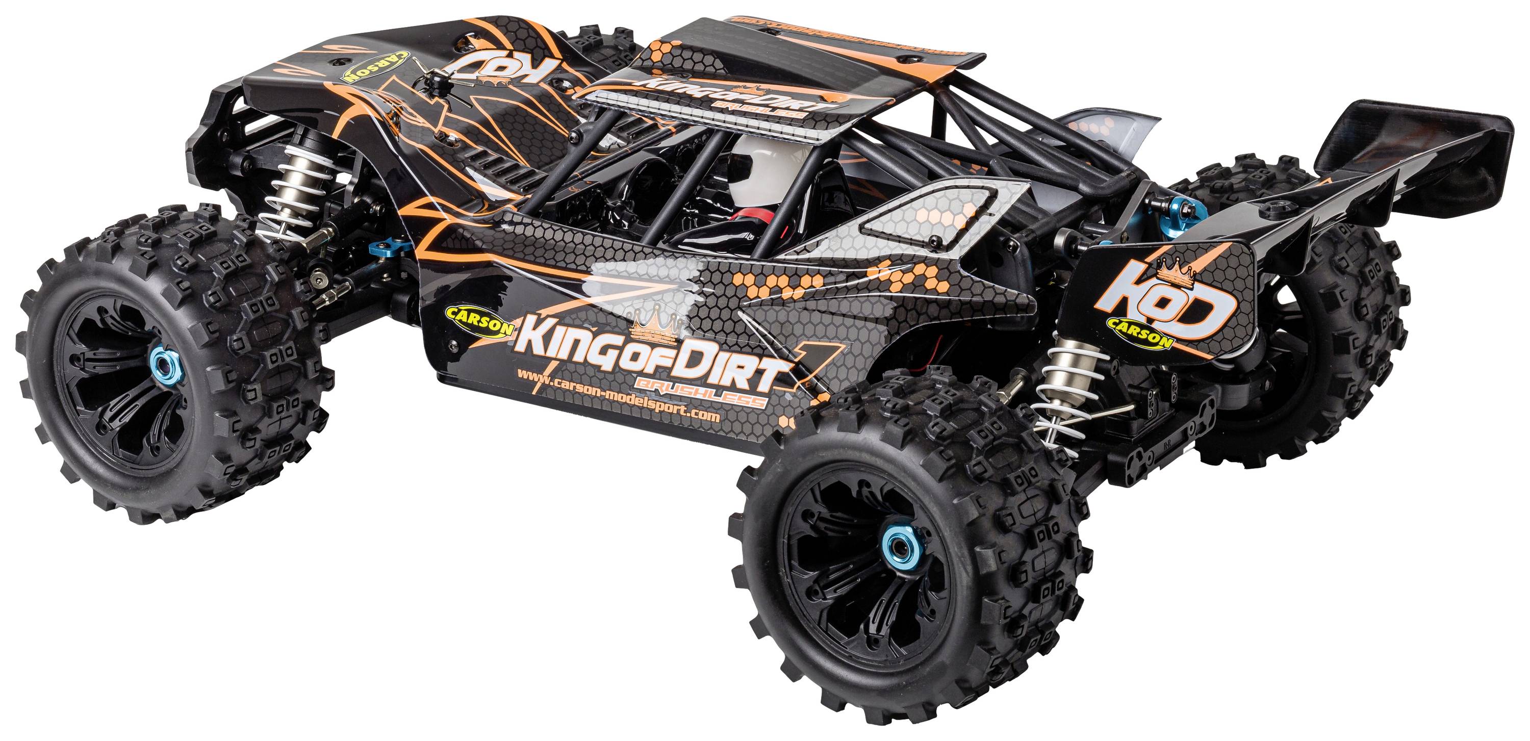 Carson Modellsport King of Dirt Cage Brushless 1:8 RC Modellauto Elektro Truggy RtR 2,4 GHz