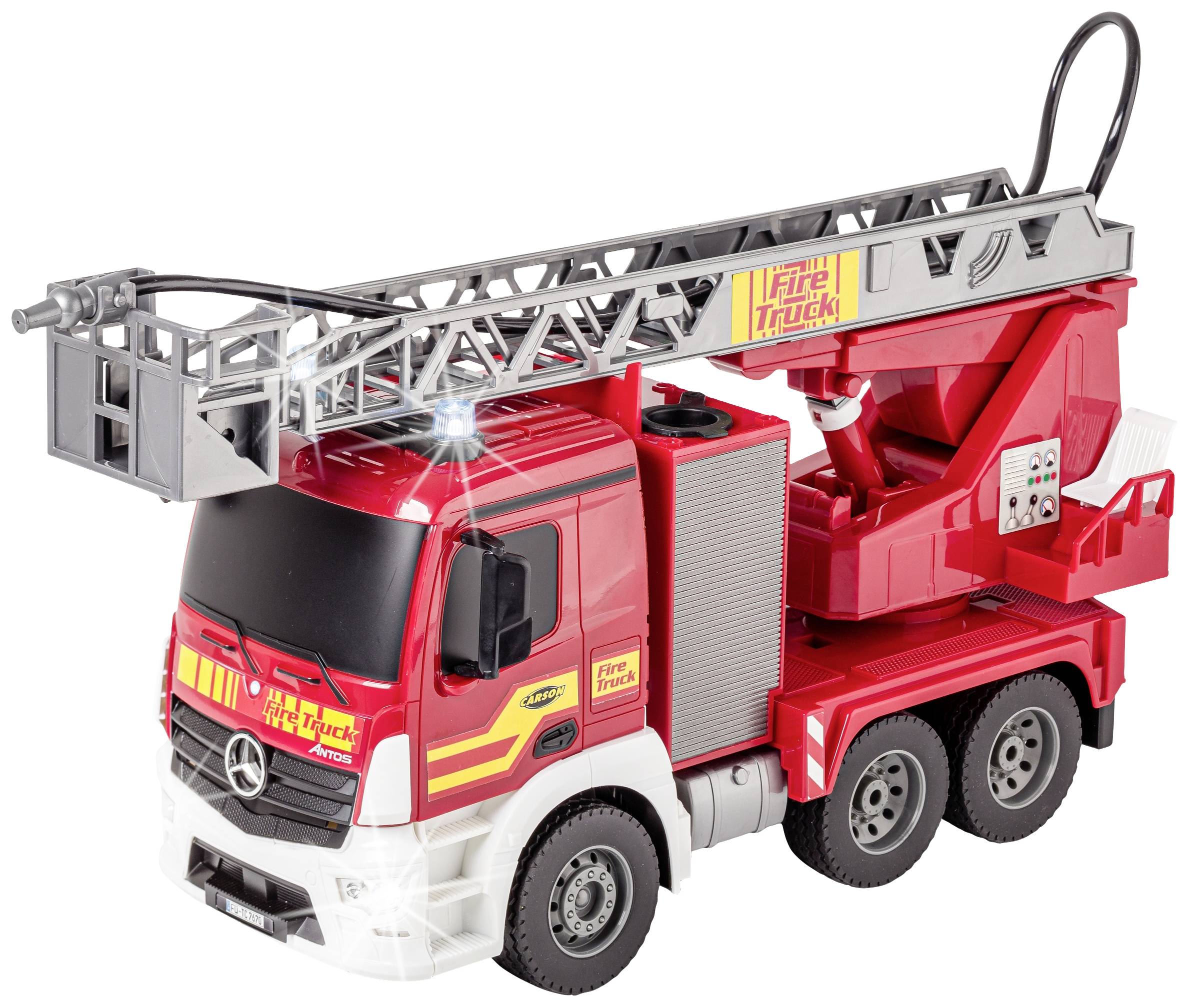 Carson Modellsport MB Arocs Feuerwehr m. Drehleiter 1:20 RC Einsteiger Funktionsmodell LKW