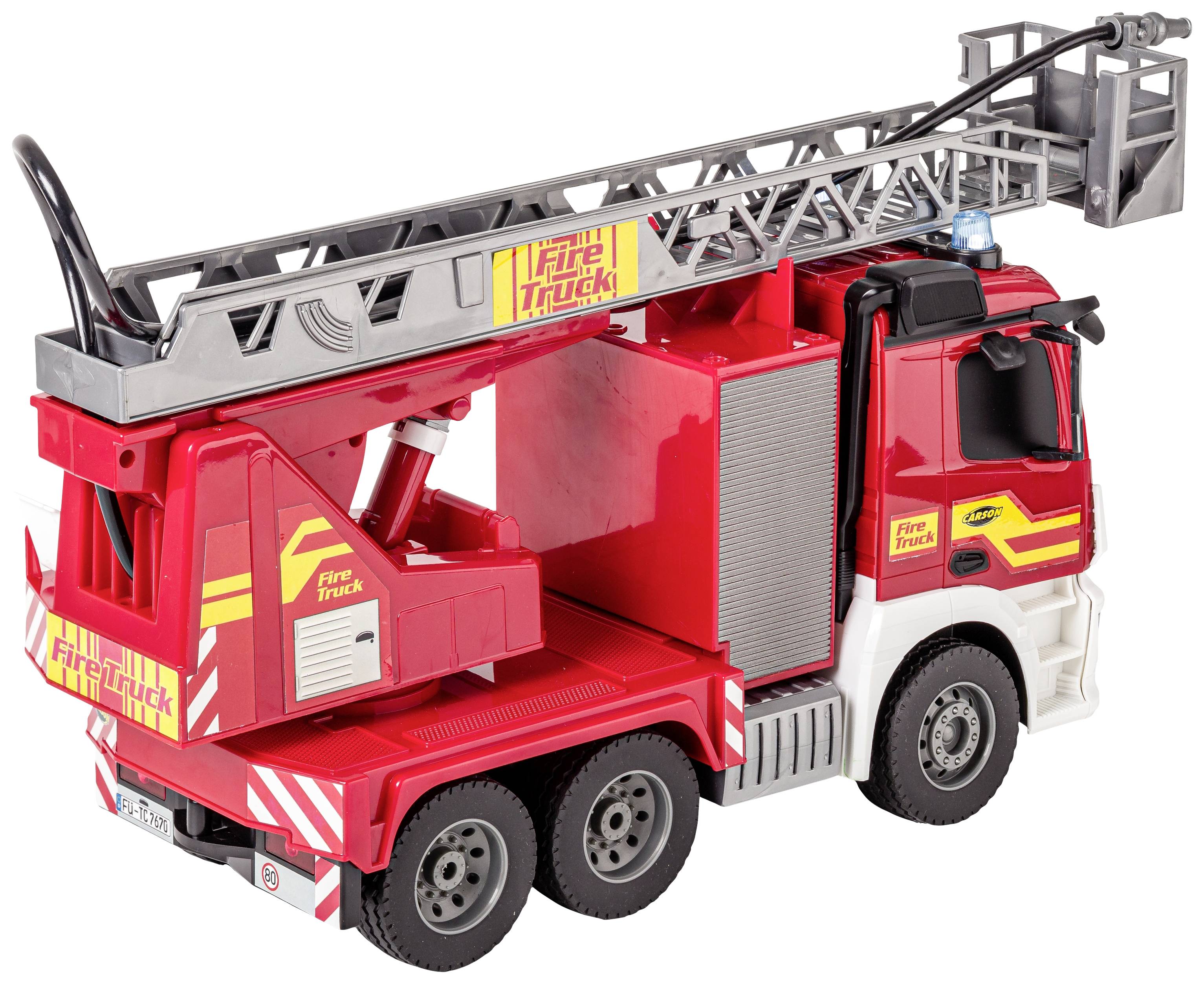 Carson Modellsport MB Arocs Feuerwehr m. Drehleiter 1:20 RC Einsteiger Funktionsmodell LKW